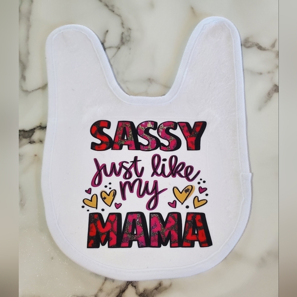 SASSY just like my MAMA Funny Baby Bib - Picture 1 of 10